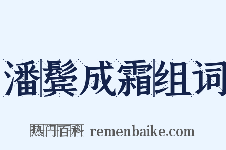 潘鬓成霜组词是什么意思的图片